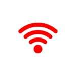 a red wifi symbol