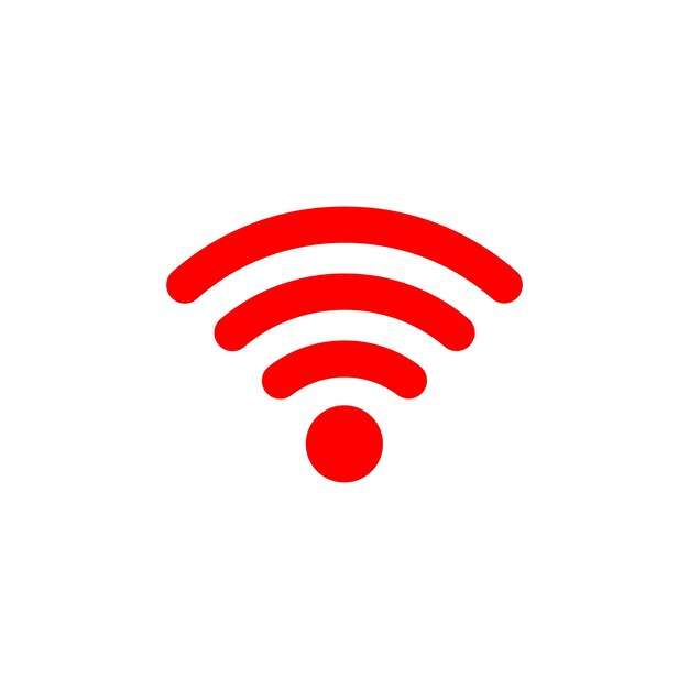 a red wifi symbol