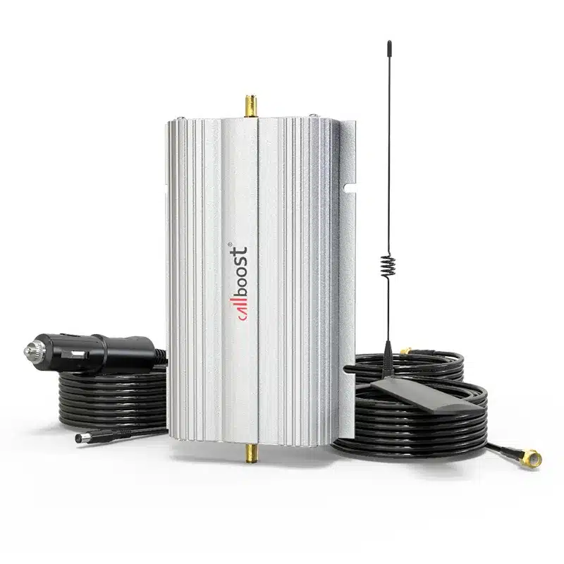 a white box with black wires and antenna
